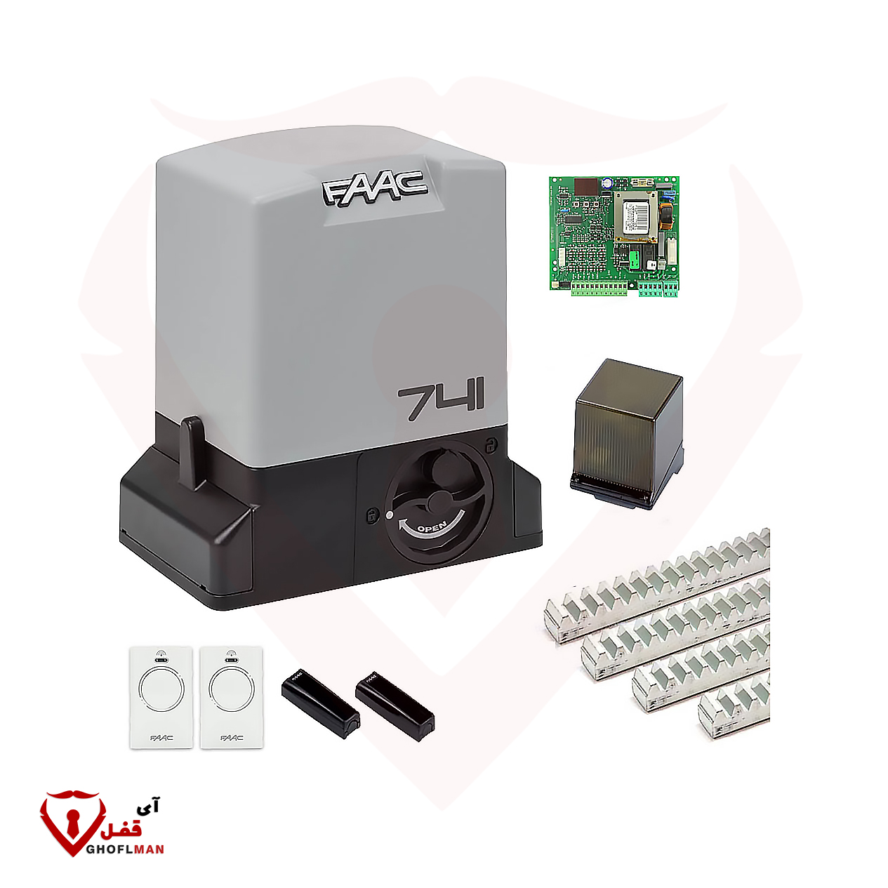 کیت الکترومکانیک درب کشویی مدل 741 Kit برند Faac فک